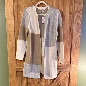 Christopher & Banks Multicolor Open Front Cardigan